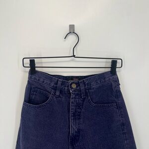 Vintage 90’s Guess Logo Patch High Waisted Zip Ankle Tapered Mom Purple Jeans